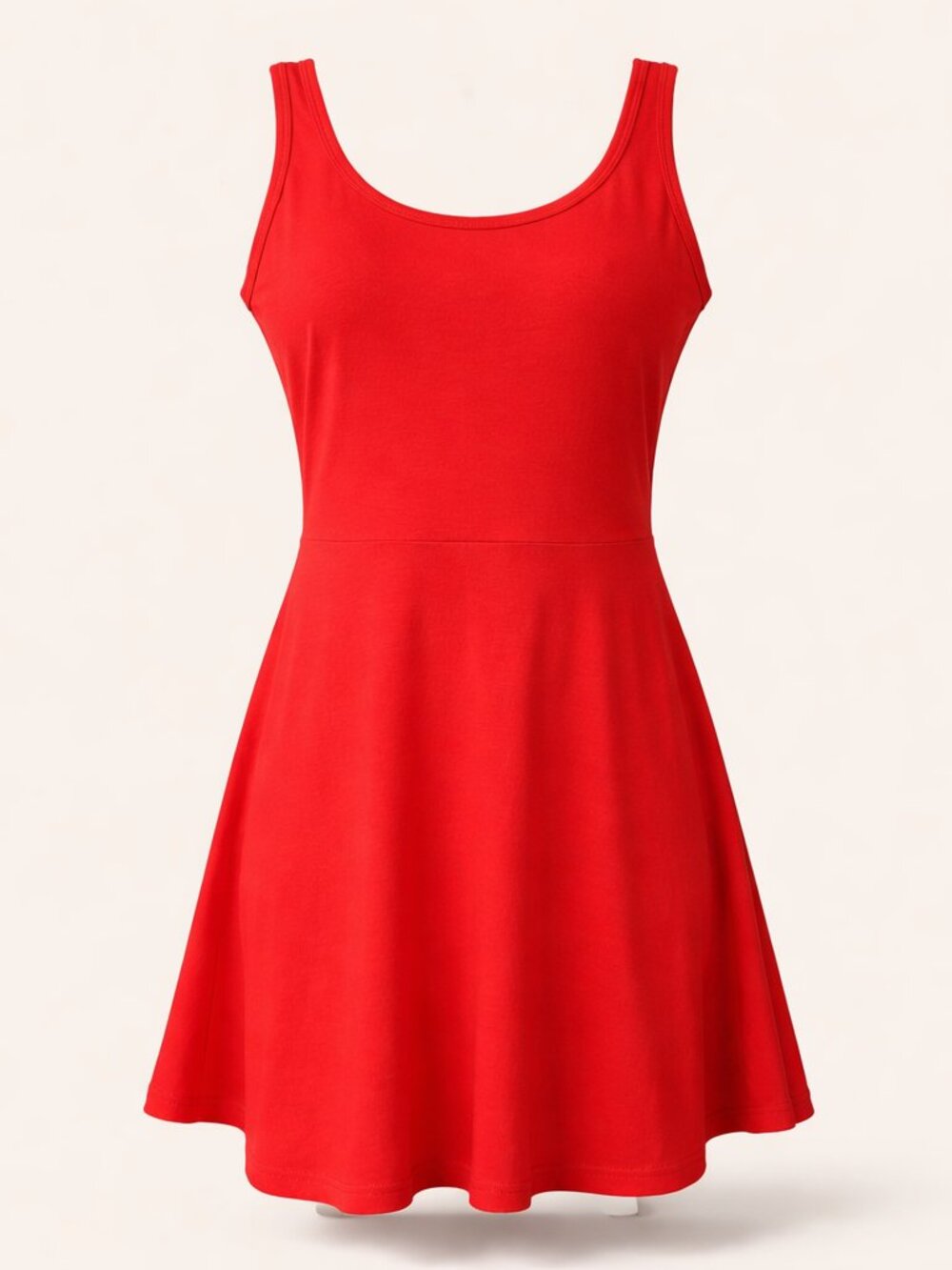 Express Red Fit & Flare Tank Dress – Sleeveless A-Line Dress – Size M